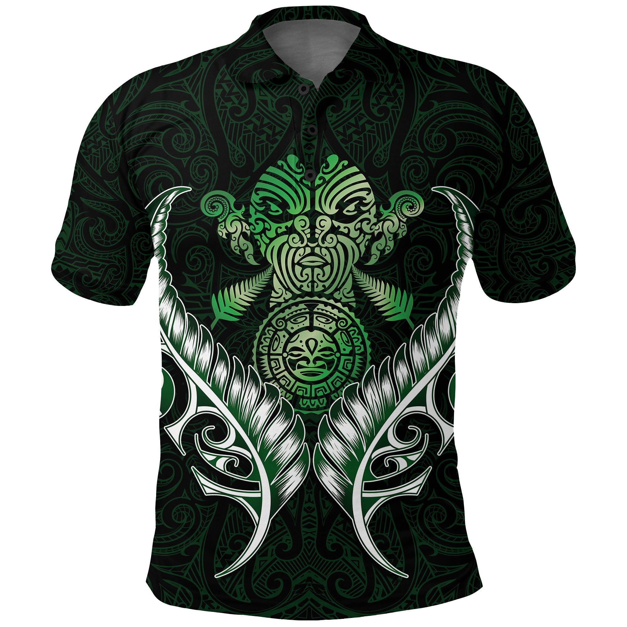 New Zealand Silver Fern Polo Shirt Green - - Vibe Hoodie Shop