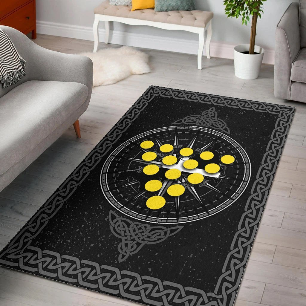 Cornwall Celtic Area Rug - Celtic Compass With Cornish Symbols - Vibe Hoodie Shop