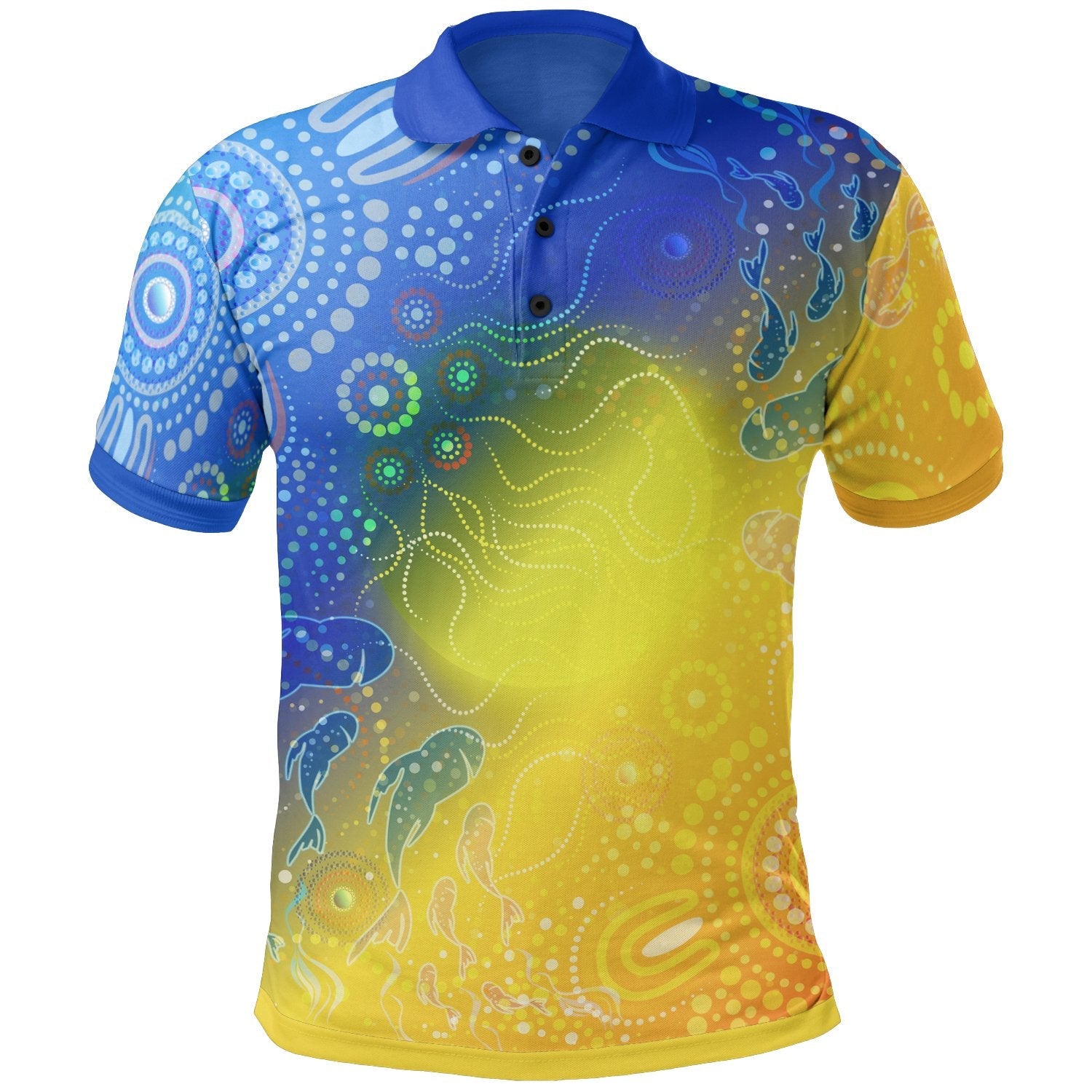 Aboriginal Polo Shirt - Indigenous Fishing - Vibe Hoodie Shop