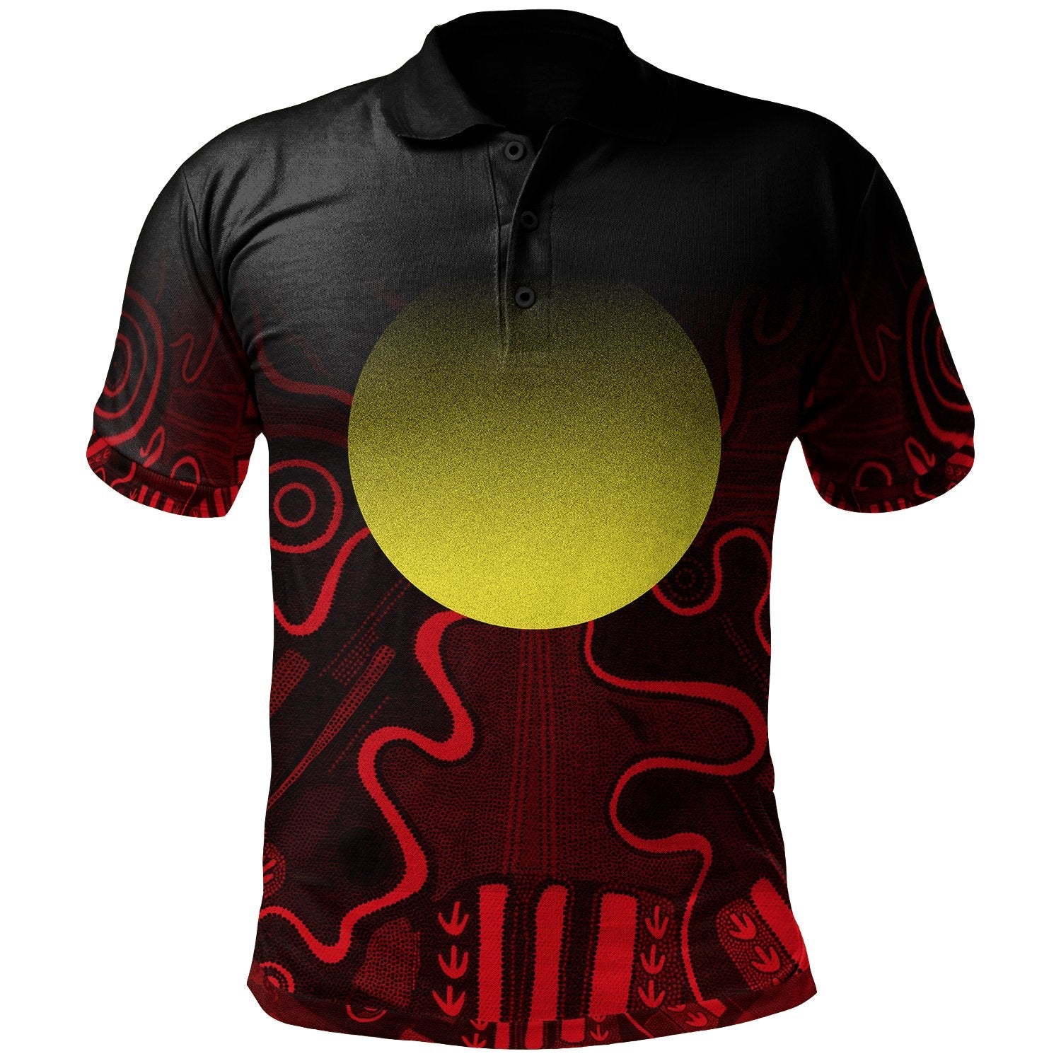 Aboriginal Polo Shirt - Indigenous Flag Grunge Style - Vibe Hoodie Shop