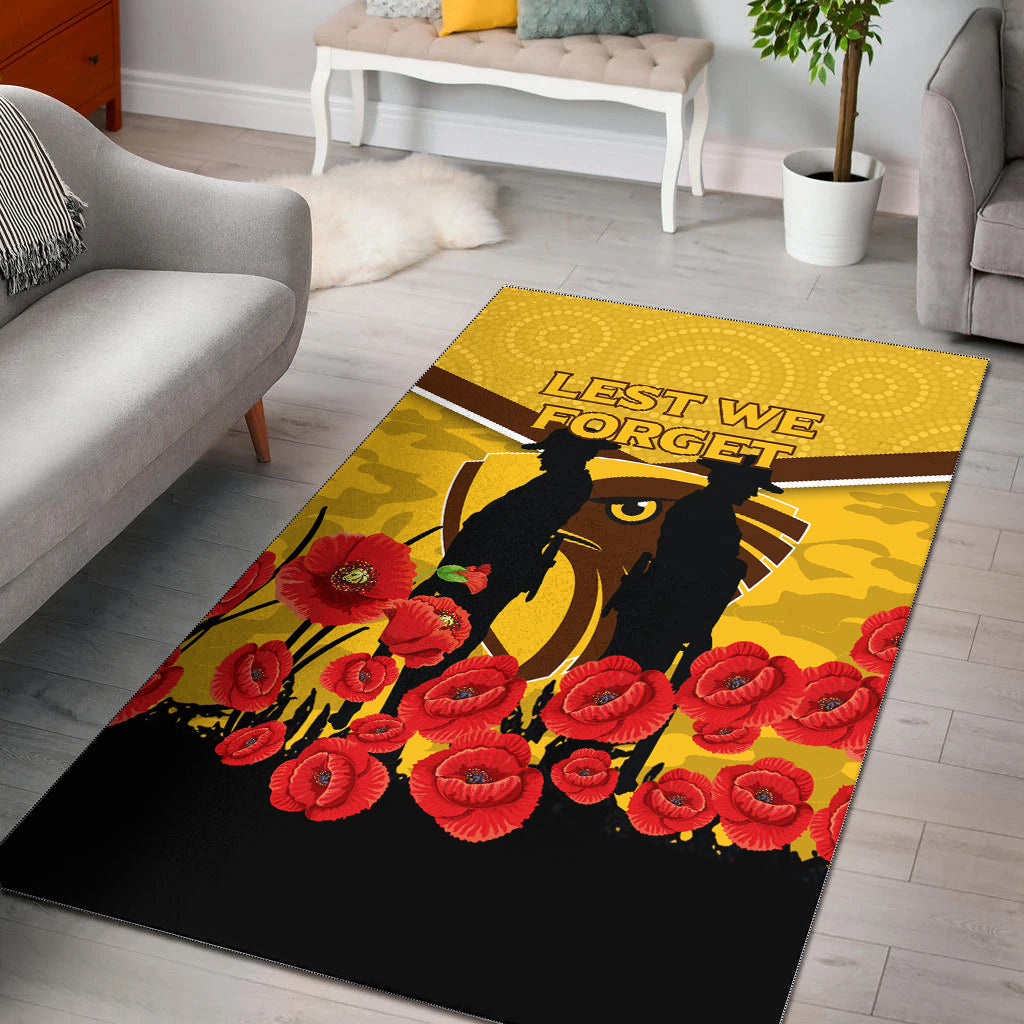 Hawks ANZAC Day Area Rug - Indigenous Art - - Vibe Hoodie Shop