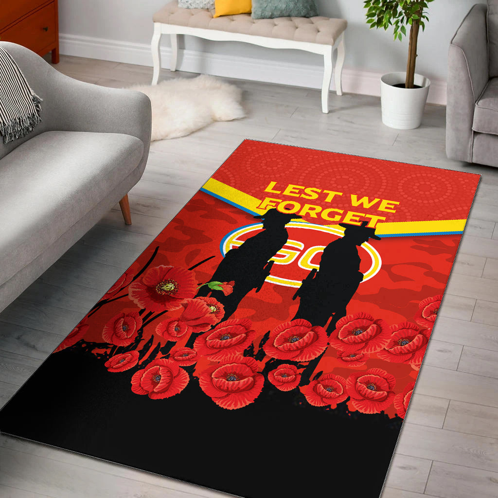 Gold Coast Suns ANZAC Day Area Rug - Indigenous Art - - Vibe Hoodie Shop