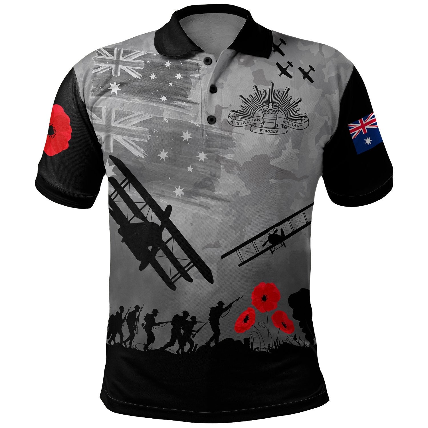 ANZAC Polo Shirt - Lest We Forget - Vibe Hoodie Shop