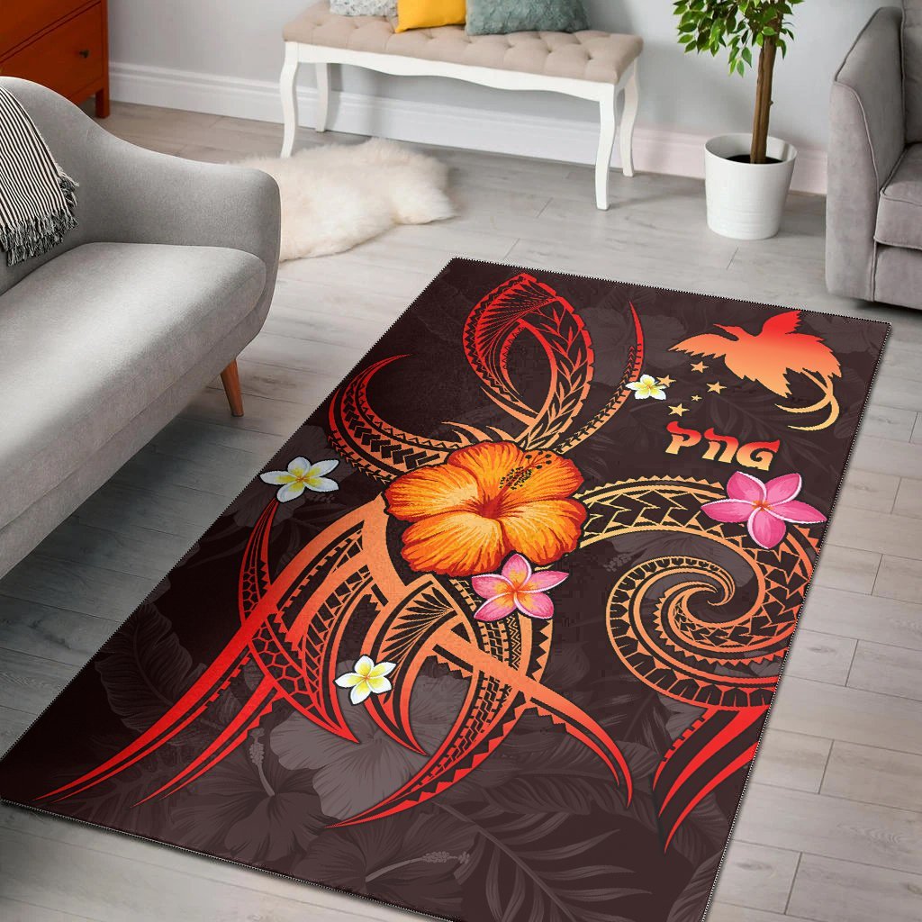 Papua New Guinea Polynesian Area Rug - Legend of Papua New Guinea (Red) - Vibe Hoodie Shop