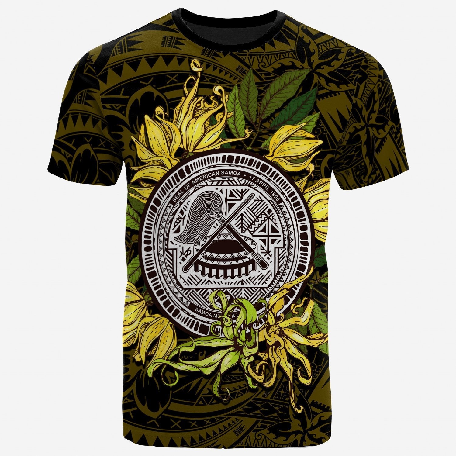Vibe Hoodie American Samoa T shirt - Polynesian Ylang Ylang Flowers - Vibe Hoodie Shop