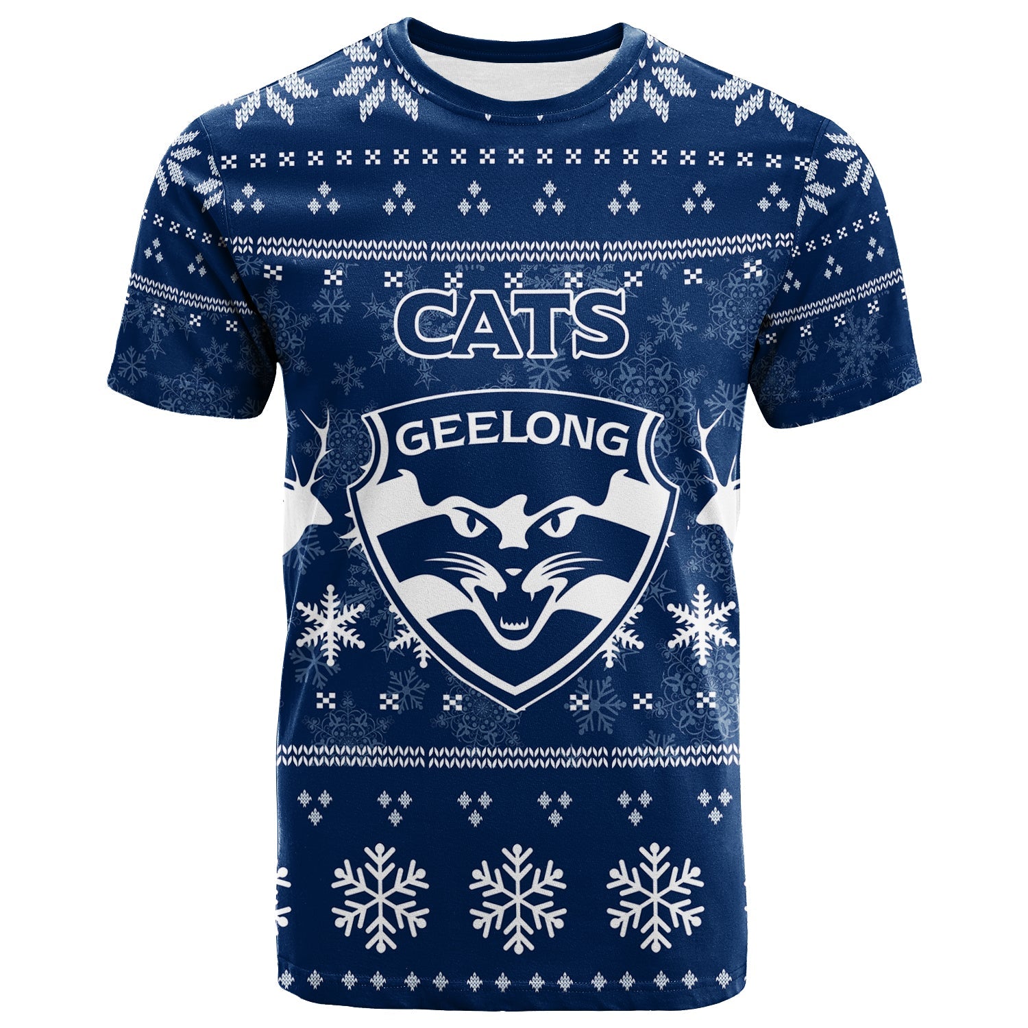 Geelong Cats T shirt - Christmas Ugly Style - - Vibe Hoodie Shop