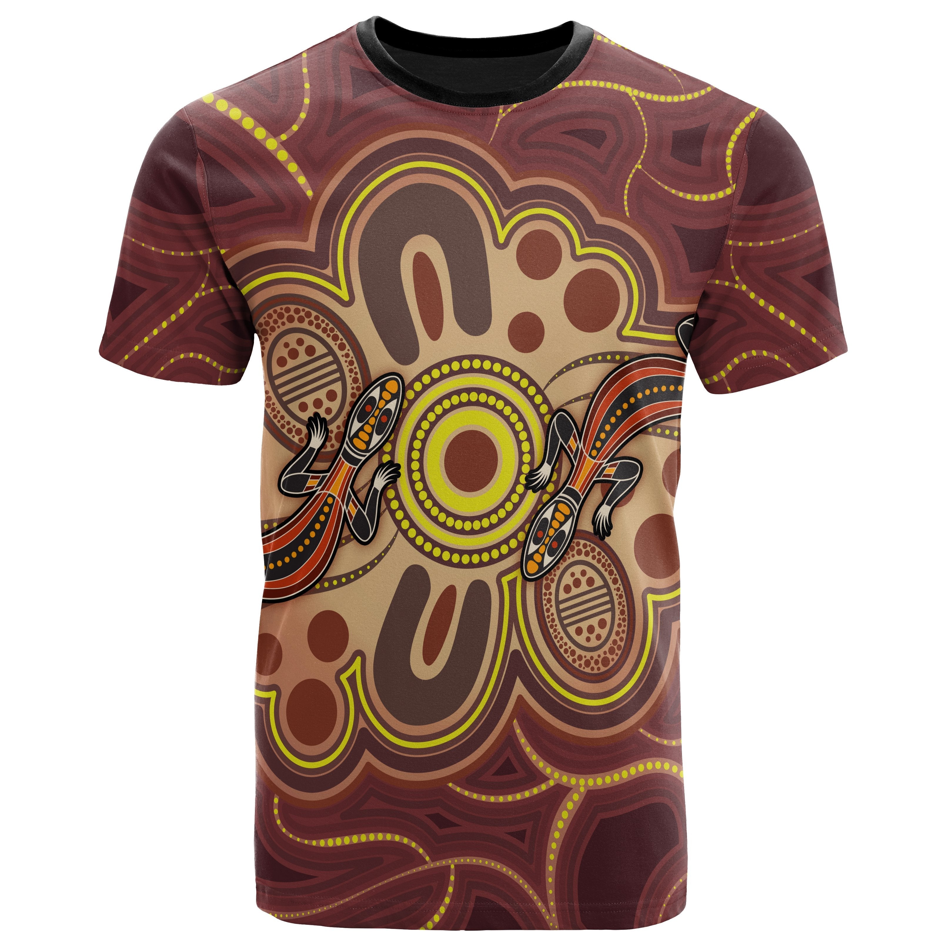 Aboriginal T shirts, Indigenous Lizard Dot Painting Art - Vibe Hoodie Shop