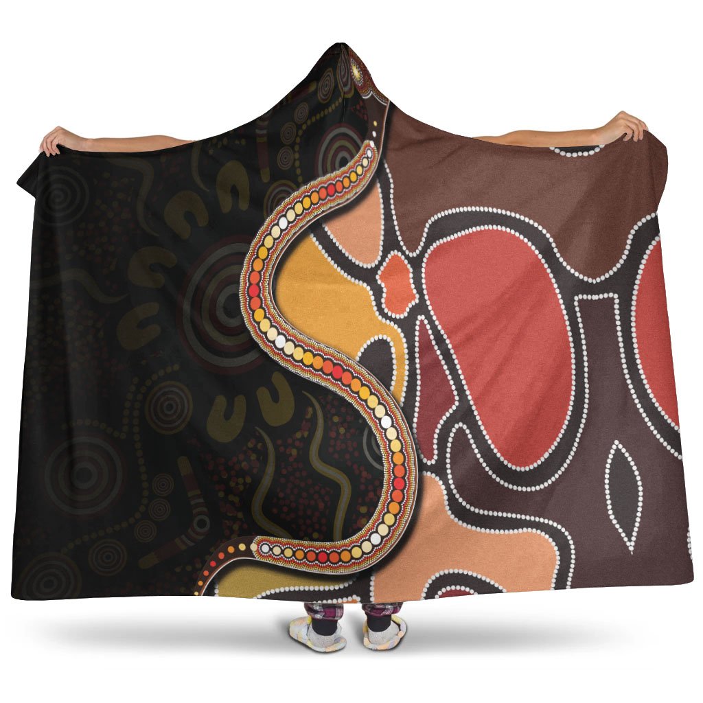 hoodie-blankets-aboriginal-snake-with-dot-painting