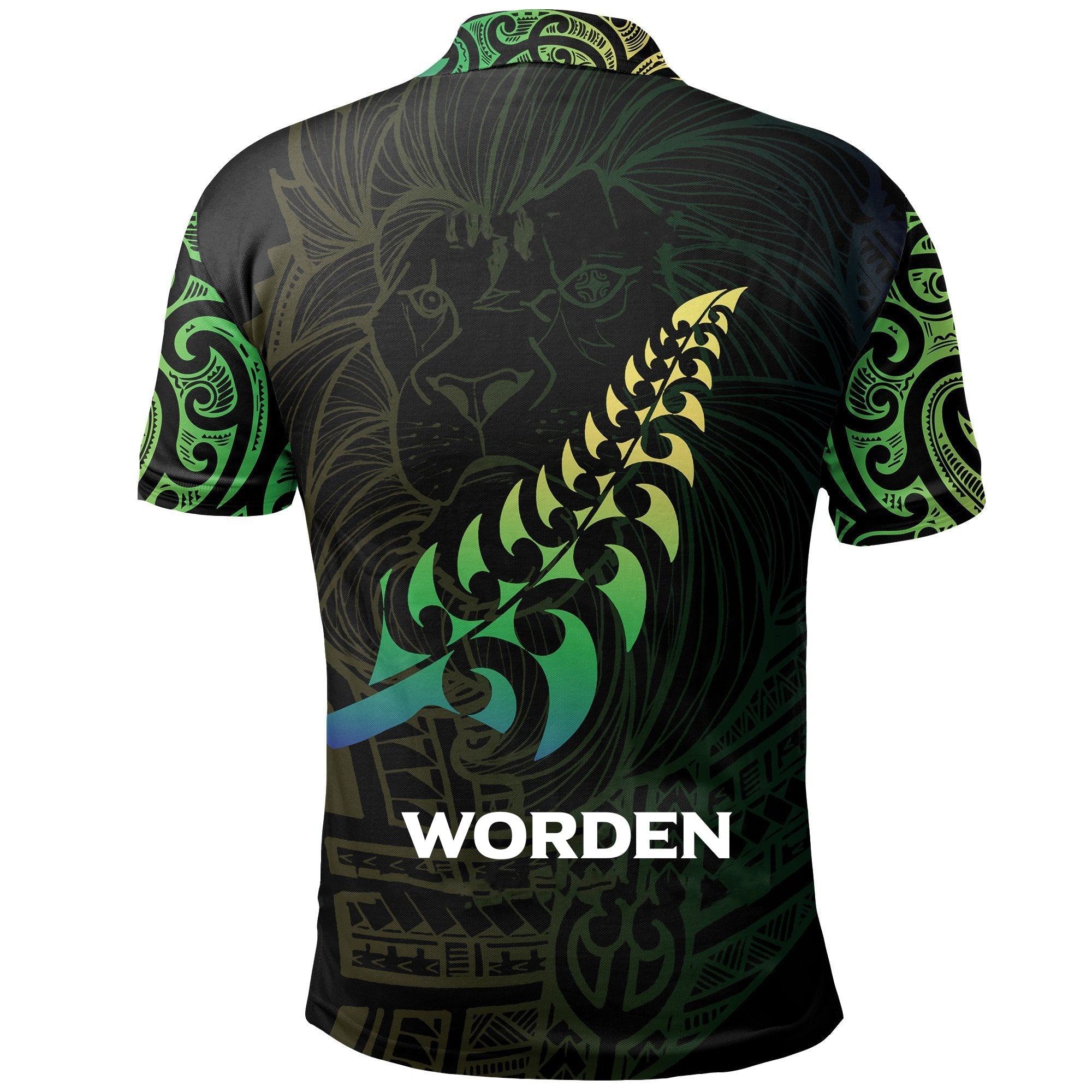 (Worden) Lion Rugby Polo Shirt, New Zealand Maori Golf Shirts - Vibe Hoodie Shop