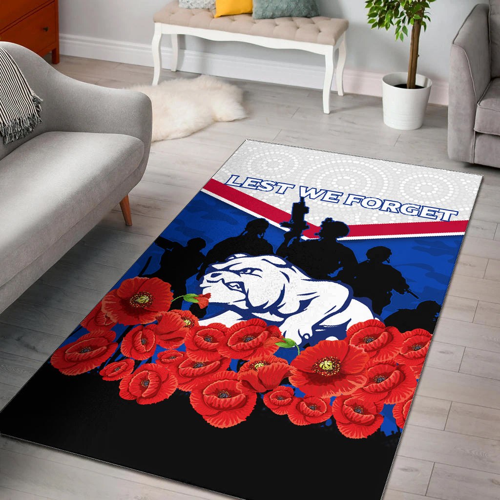 Bulldogs ANZAC Day Indigenous Art Area Rug - - Vibe Hoodie Shop