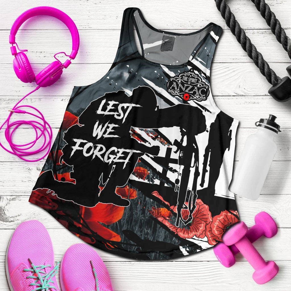 ANZAC Day Woman's Racerback Tank - The Spirit of ANZAC - Vibe Hoodie Shop