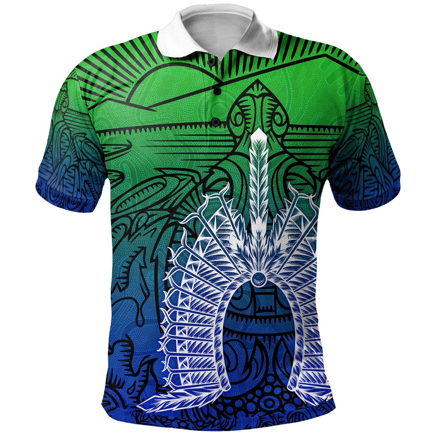 Torres Strait Islanders Polo Shirt - Turtle and Dhari Mask - Vibe Hoodie Shop