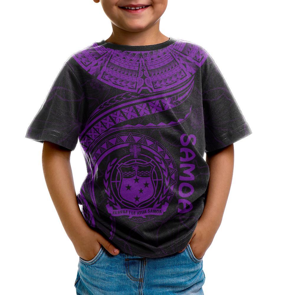 Polynesian Samoa T shirt - Samoan Waves (Purple) - Vibe Hoodie Shop