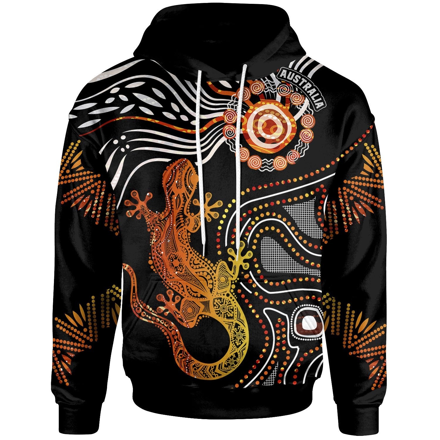 Aboriginal Hoodie - Lizard Sunshine - Vibe Hoodie Shop