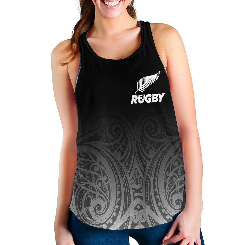 (Custom Personalised) New Zealand Rugby Women Tank Top - Maori Tribal - - Vibe Hoodie Shop