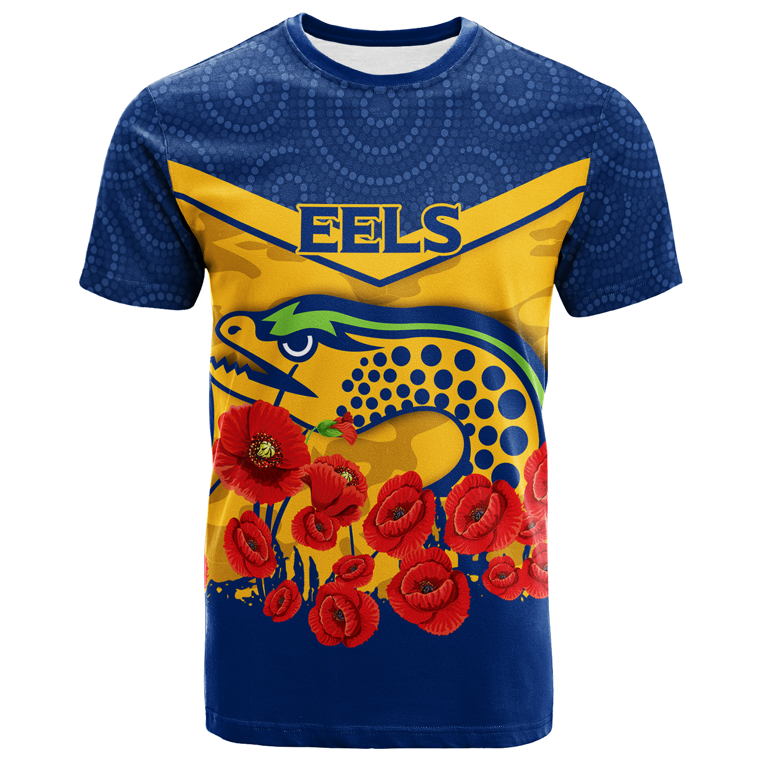 Eels ANZAC Day T shirt - Indigenous Art - - Vibe Hoodie Shop
