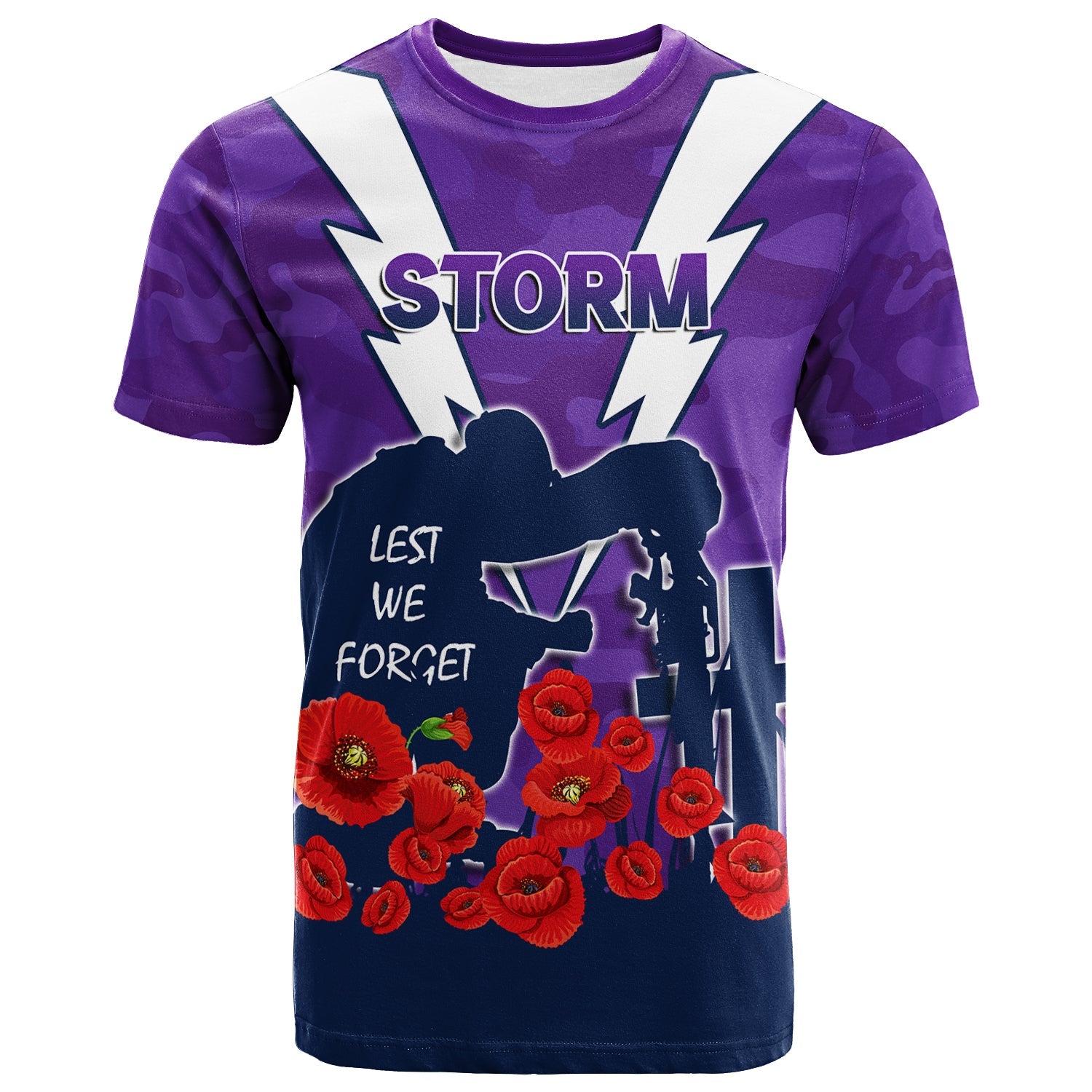 Melbourne Storm ANZAC Day Camo T shirt - - Vibe Hoodie Shop