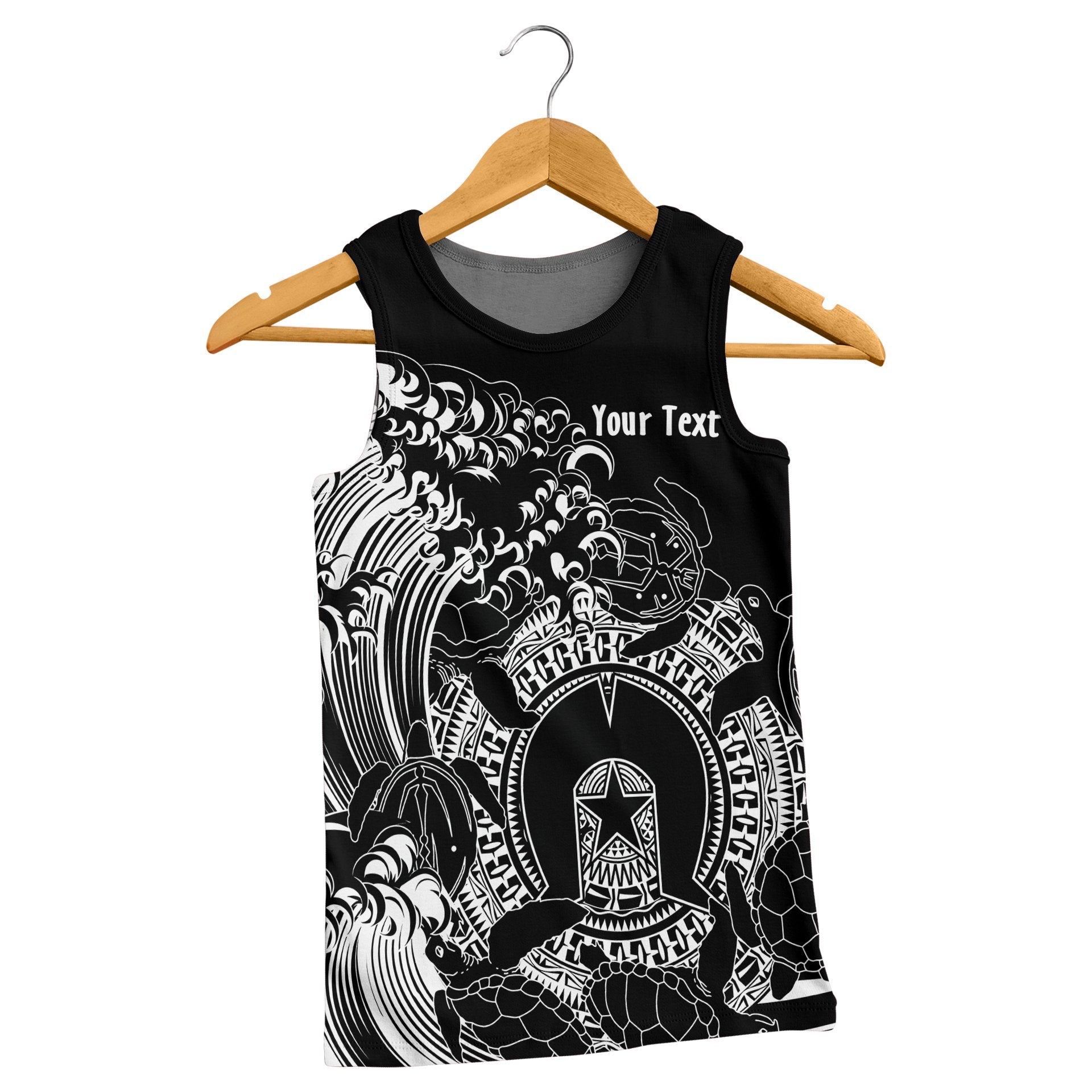 Custom Aboriginal Men's Tank Top, Torres Strait Islands in Wave (Black) - Vibe Hoodie Shop