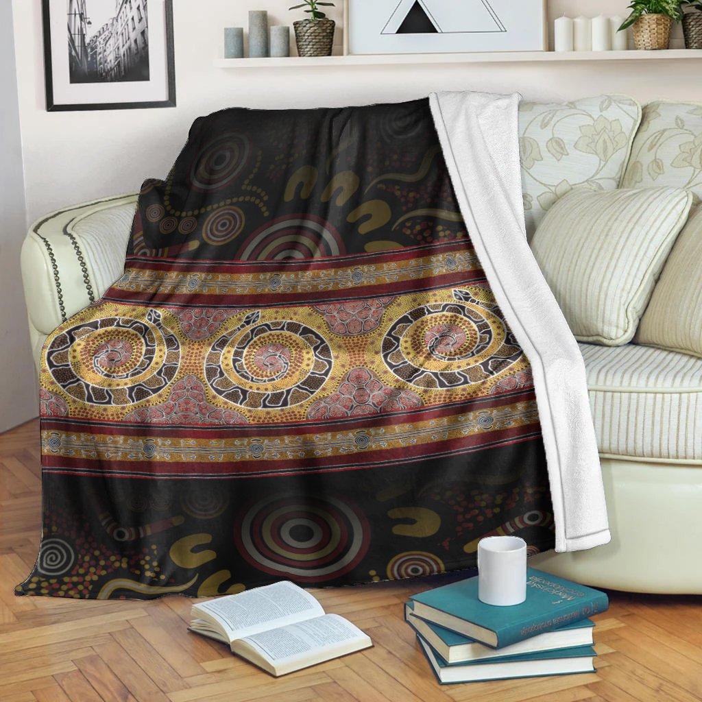 Aboriginal Blanket - Snake Dot Panting Art - Vibe Hoodie Shop