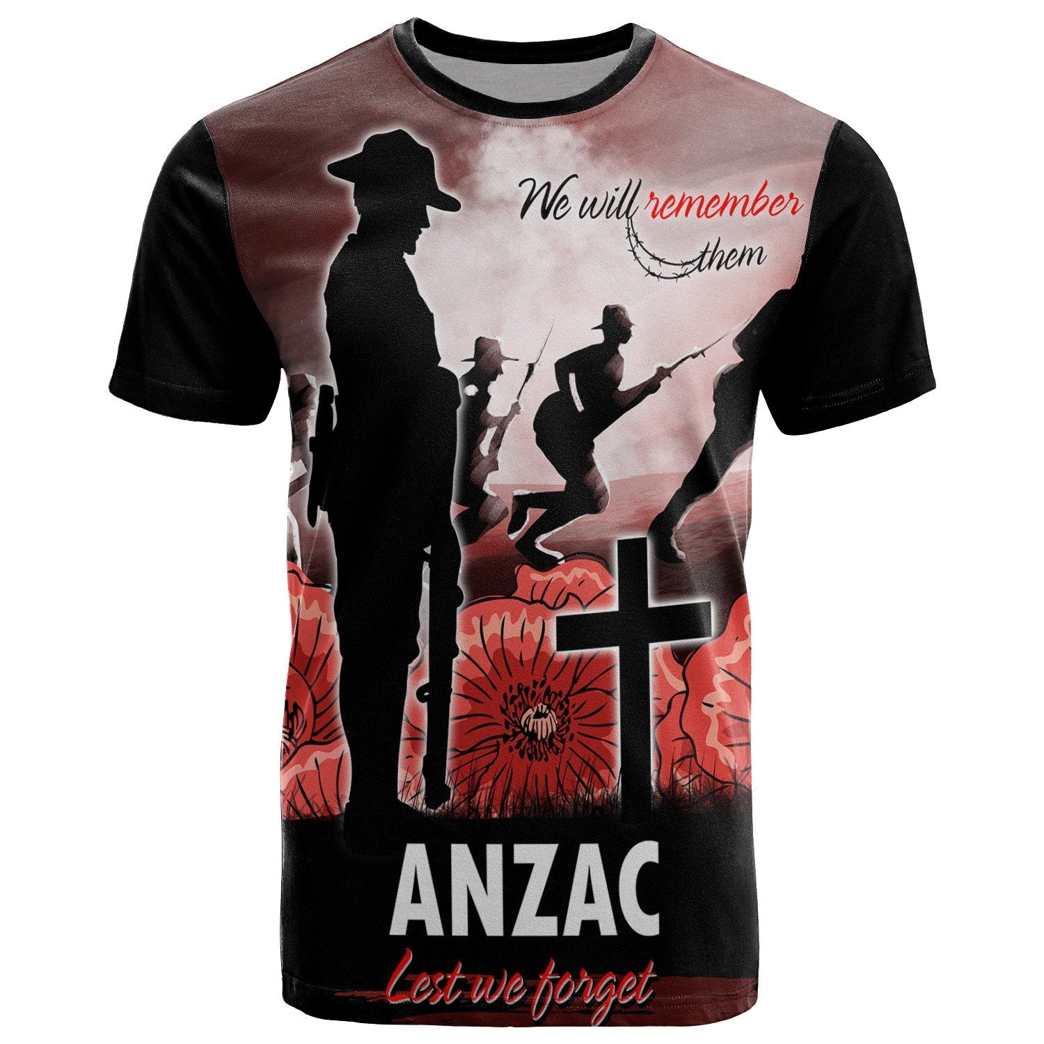 ANZAC Day T - Shirt - We Will Remember Them Special Version - Vibe Hoodie Shop