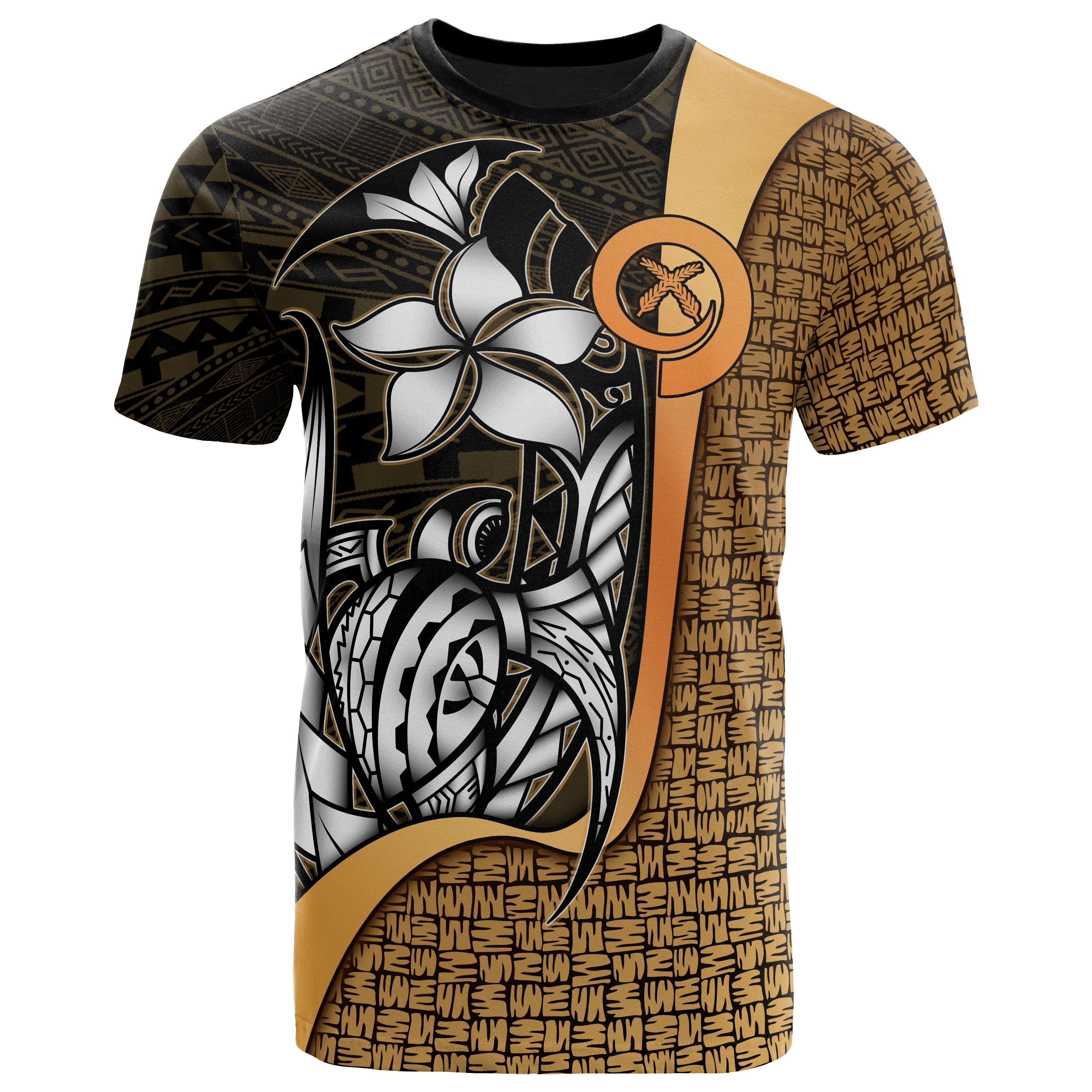 Vanuatu T shirt Gold - Turtle With Hook - Vibe Hoodie Shop