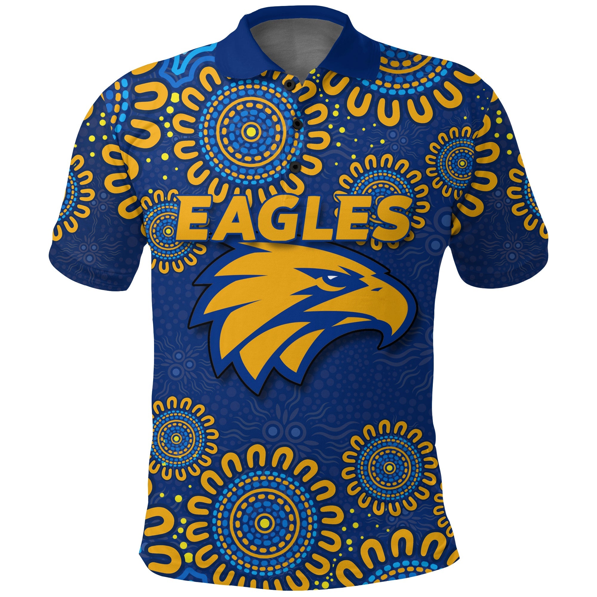 West Coast Eagles Aboriginal Dot Painting Polo Shirt - Vibe Hoodie Shop