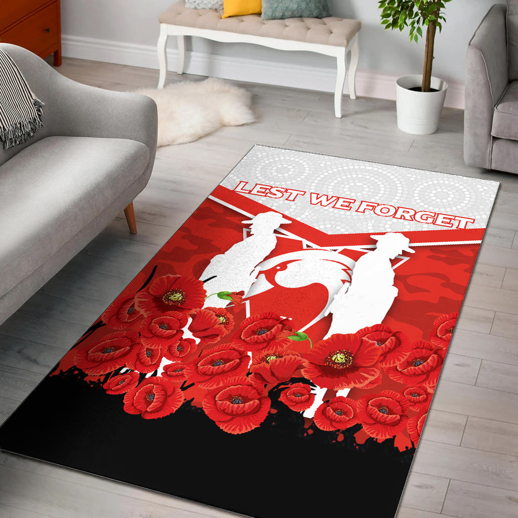 Sydney Swans ANZAC Day Indigenous Art Area Rug - - Vibe Hoodie Shop