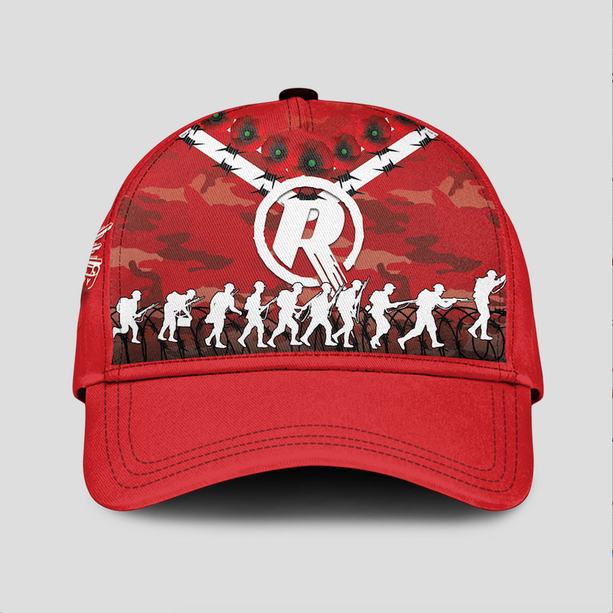 Melbourne Renegades ANZAC 2022 Caps Camouflage With Poppy - - Vibe Hoodie Shop