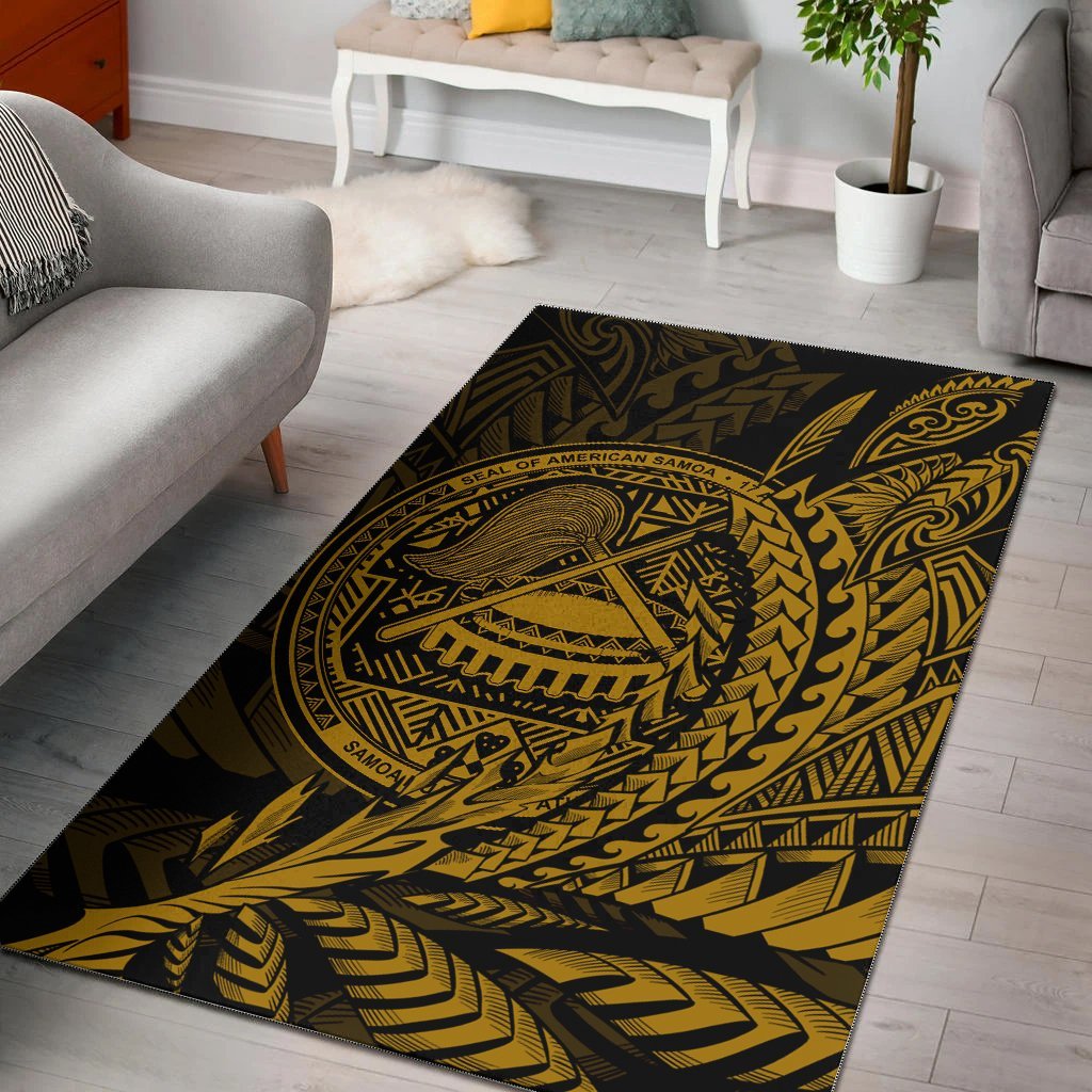 American Samoa Area Rug - Wings Style Gold Color - Vibe Hoodie Shop