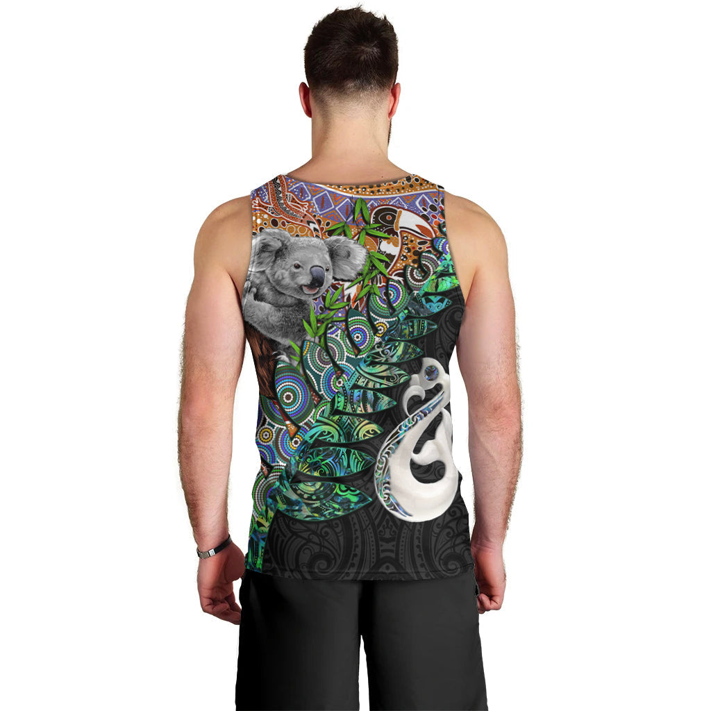 New Zealand Maori Manaia and Australian Aboriginal Koala Men Tank Top LT4 - Vibe Hoodie Shop