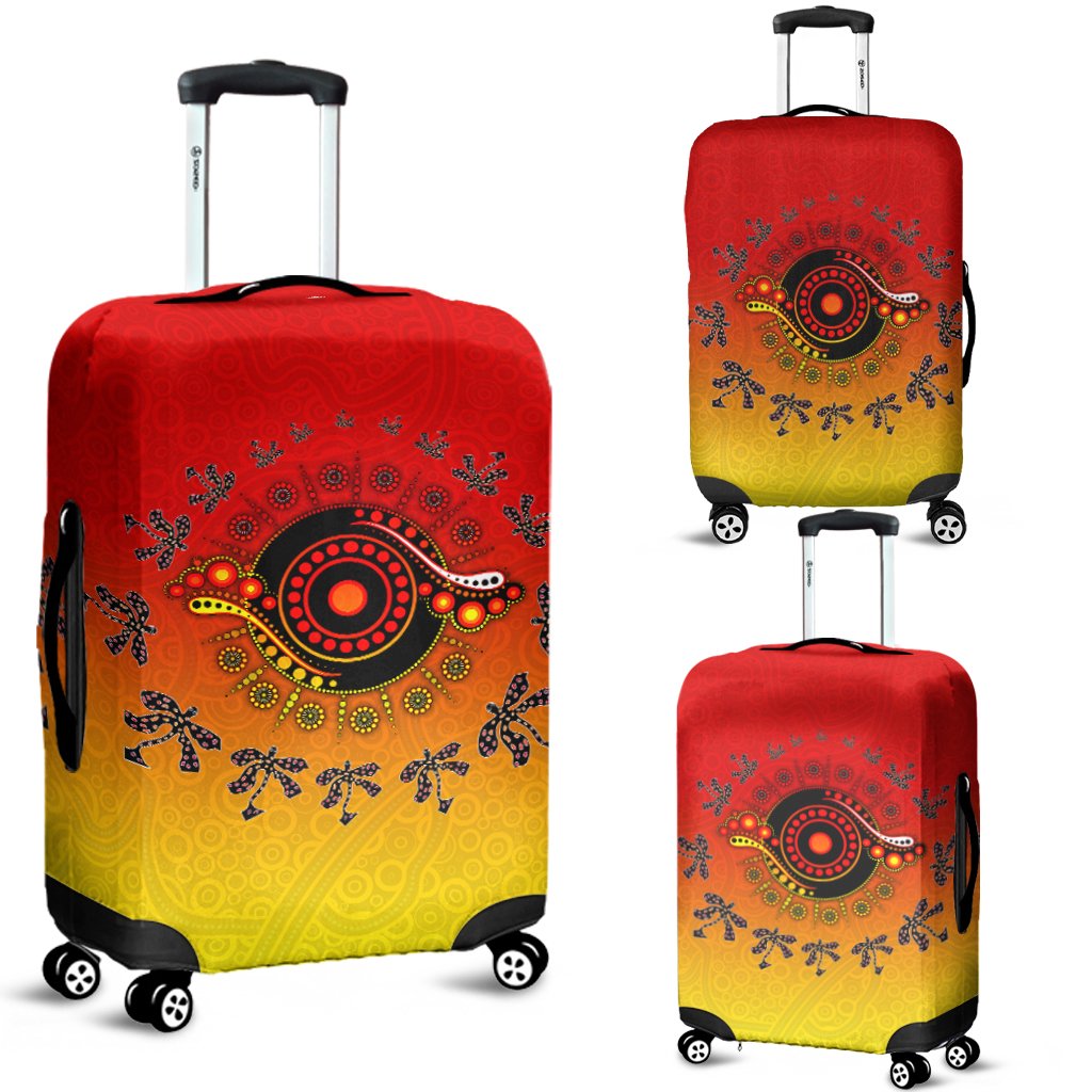 Aboriginal Luggage Cover - Circle Pattern - Vibe Hoodie Shop
