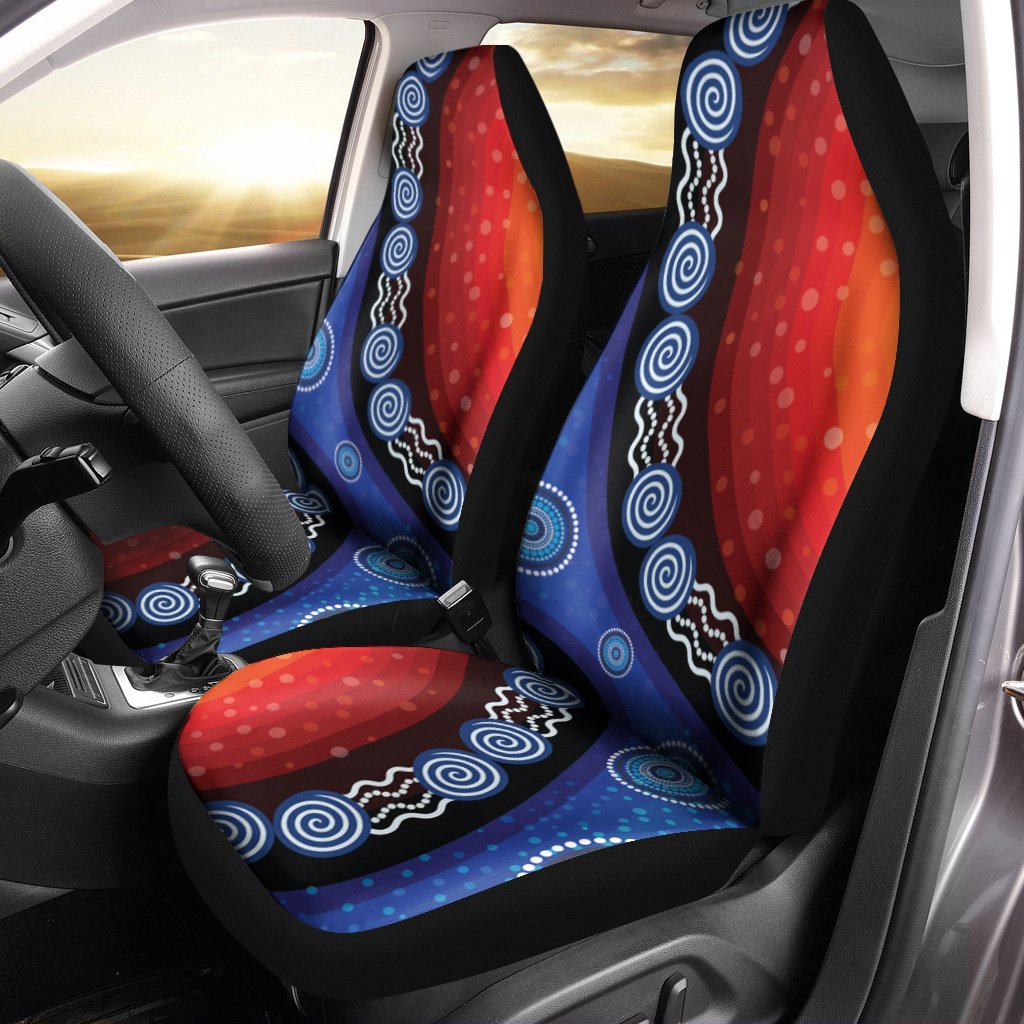 Car Sar Cover - Aboriginal Color Dot Painting - Vibe Hoodie Shop