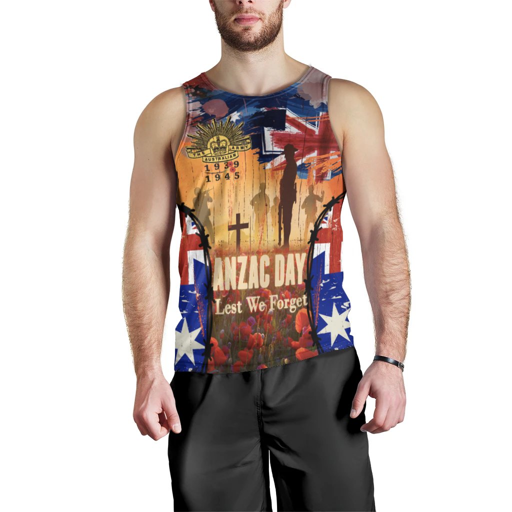 Australia ANZAC Day 2021 Men's Tank Top - ANZAC Day Commemoration 1939 - 1945 - Vibe Hoodie Shop