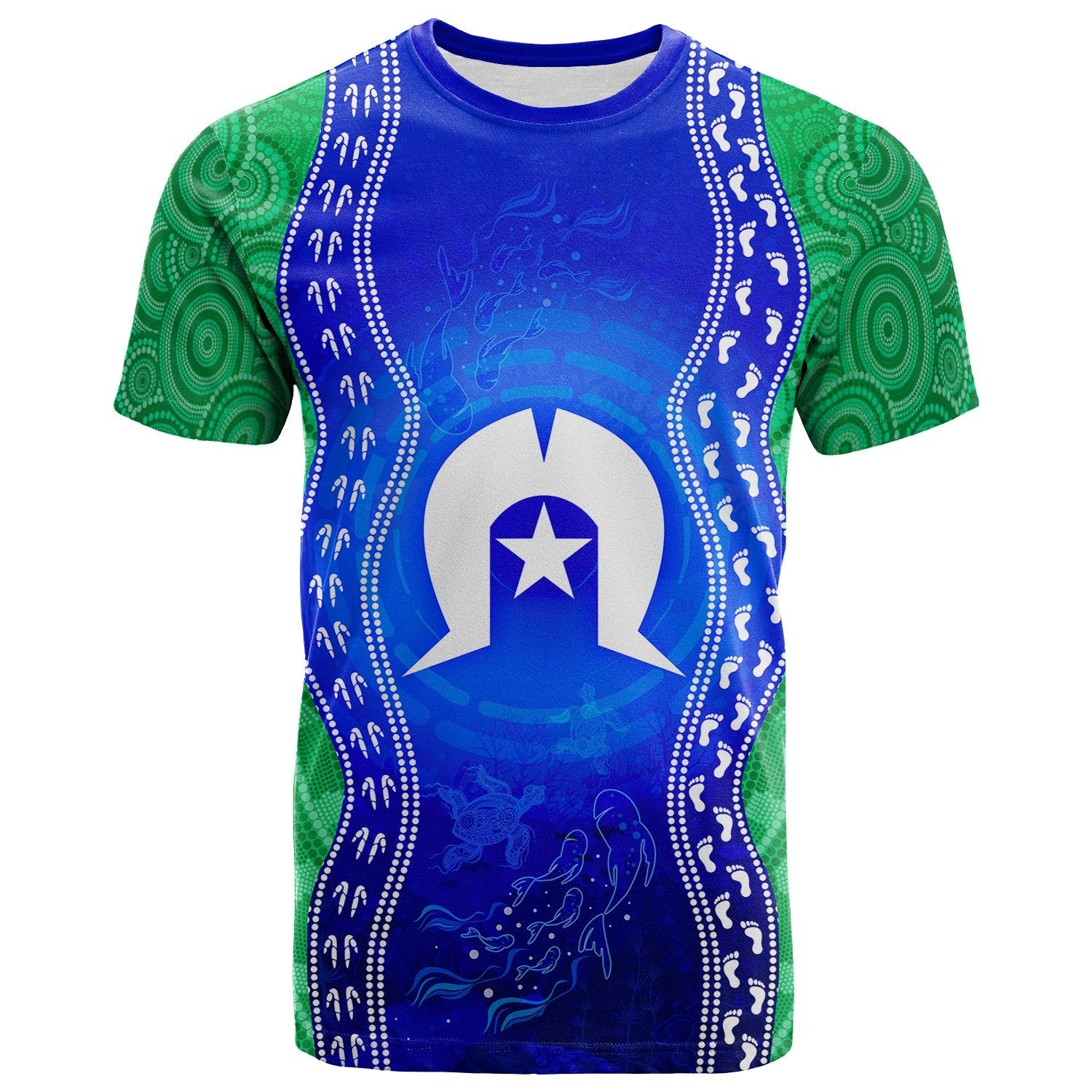 Torres Strait Islanders T shirt - Torres Symbol With Aboriginal Patterns - Vibe Hoodie Shop