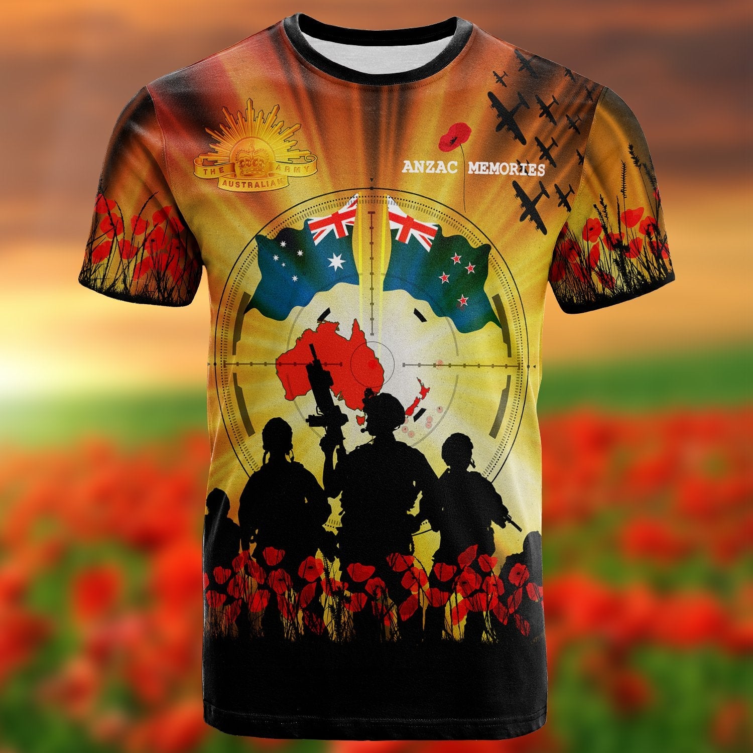 And New Zealand ANZAC Day T shirt - ANZAC Memories - Vibe Hoodie Shop