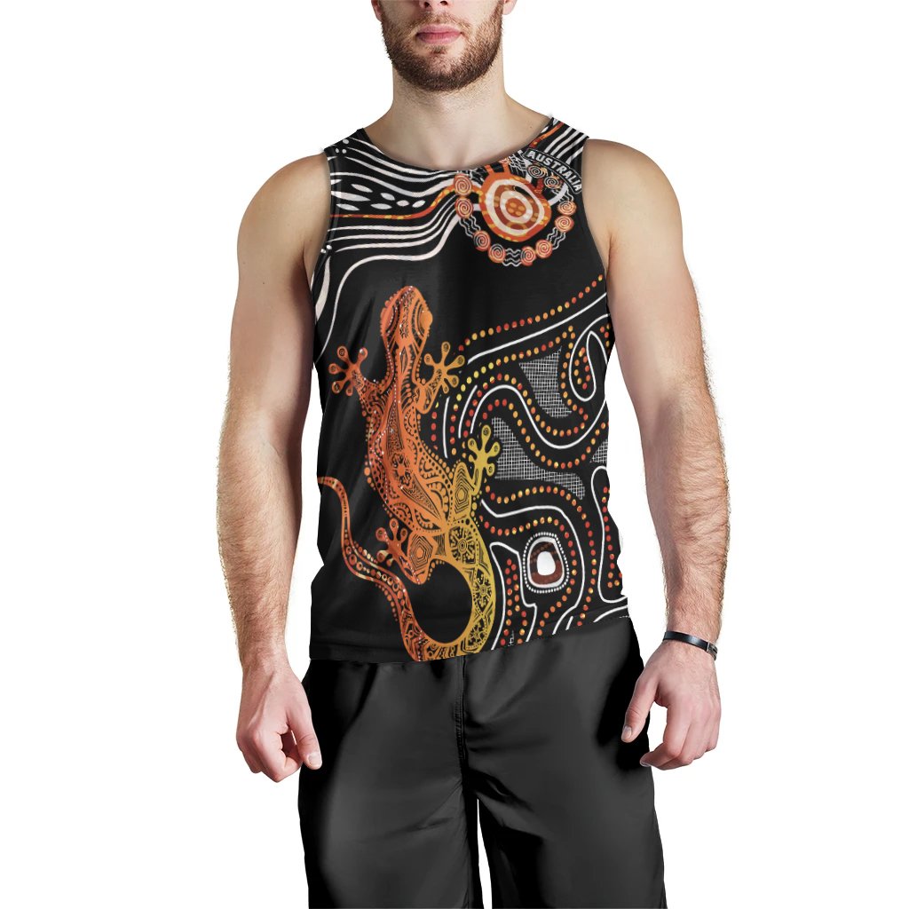 Aboriginal Men's Tank Top - Lizard Sunshine - Vibe Hoodie Shop