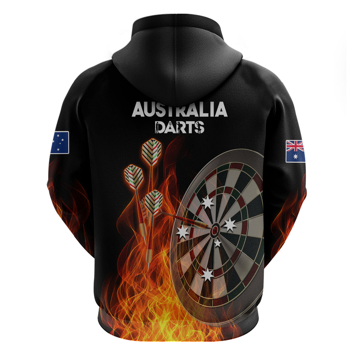 Australia Darts Fire Burning Black Style Hoodie - Vibe Hoodie Shop