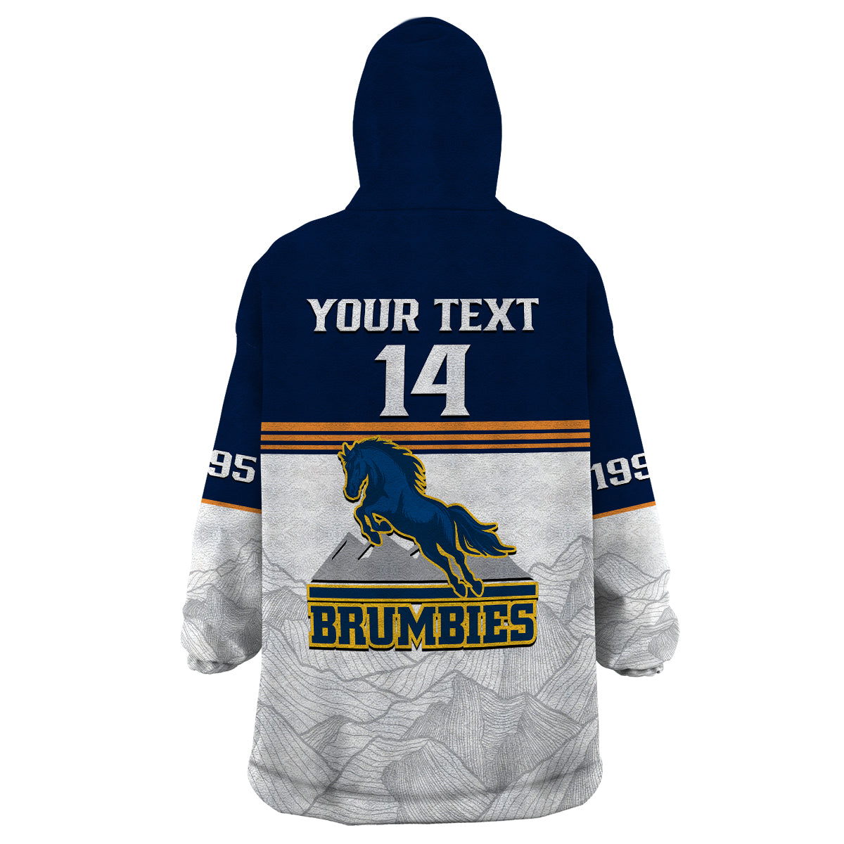 (Custom Text And Number) Brumbies Rugby 1995 Super Sporty Style Wearable Blanket Hoodie - Vibe Hoodie Shop