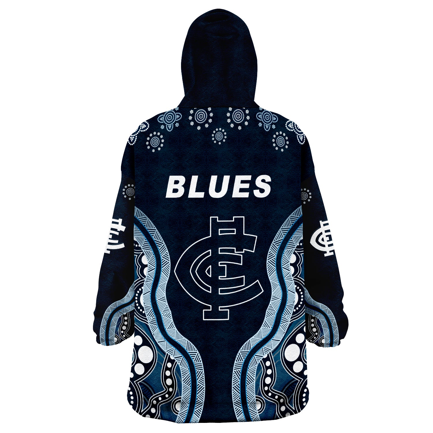 (Custom Personalised) Go Blues Simple Indigenous Wearable Blanket Hoodie - Vibe Hoodie Shop