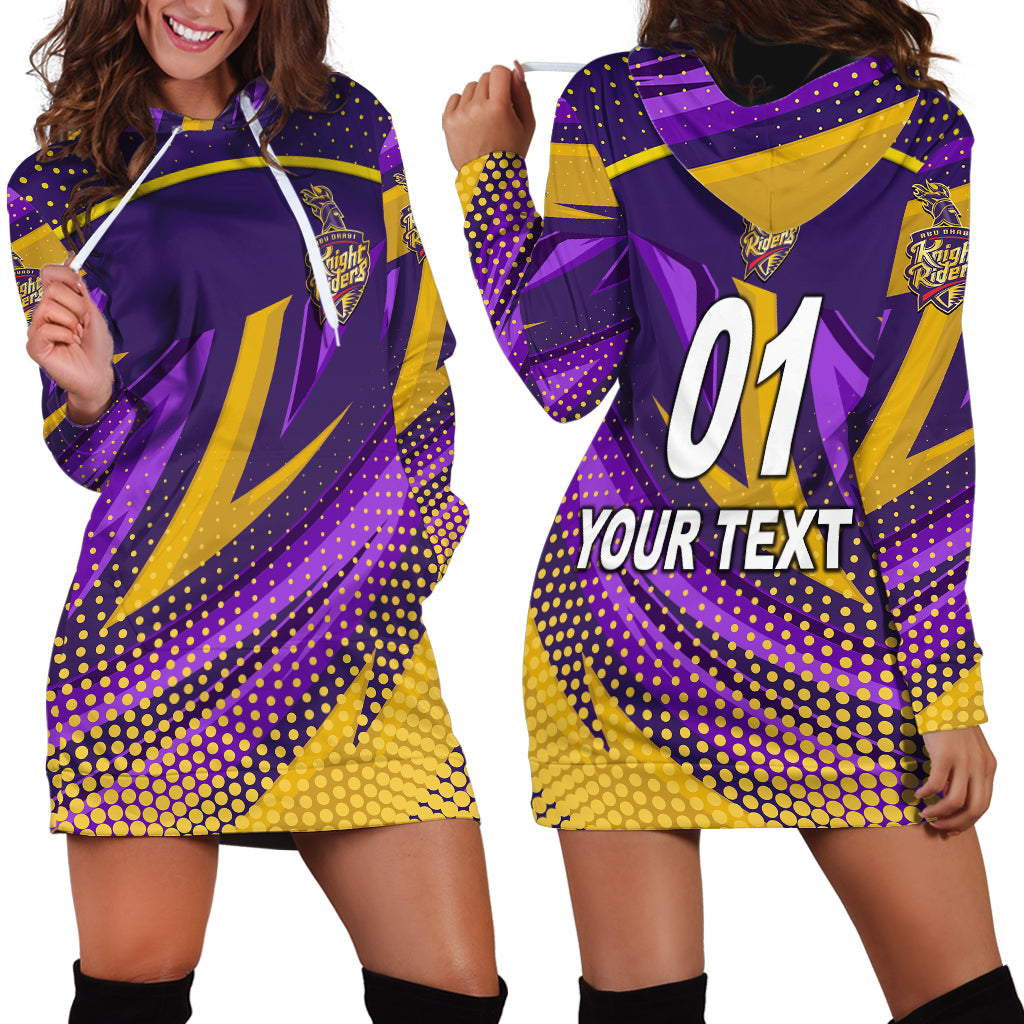 (Custom Personalised) Abu Dhabi Knight Riders ILT20 ADKR Cricket Fancy Style Hoodie Dress - Vibe Hoodie Shop