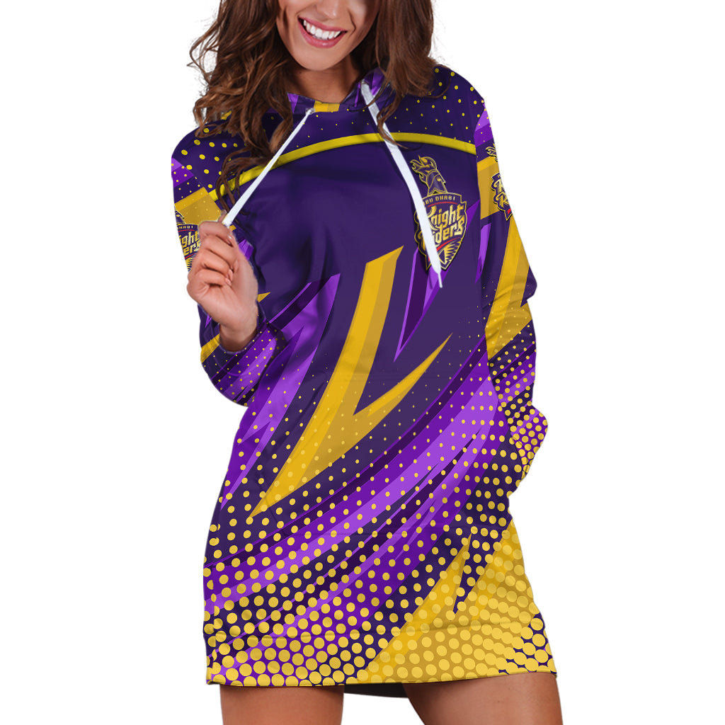 (Custom Personalised) Abu Dhabi Knight Riders ILT20 ADKR Cricket Fancy Style Hoodie Dress - Vibe Hoodie Shop