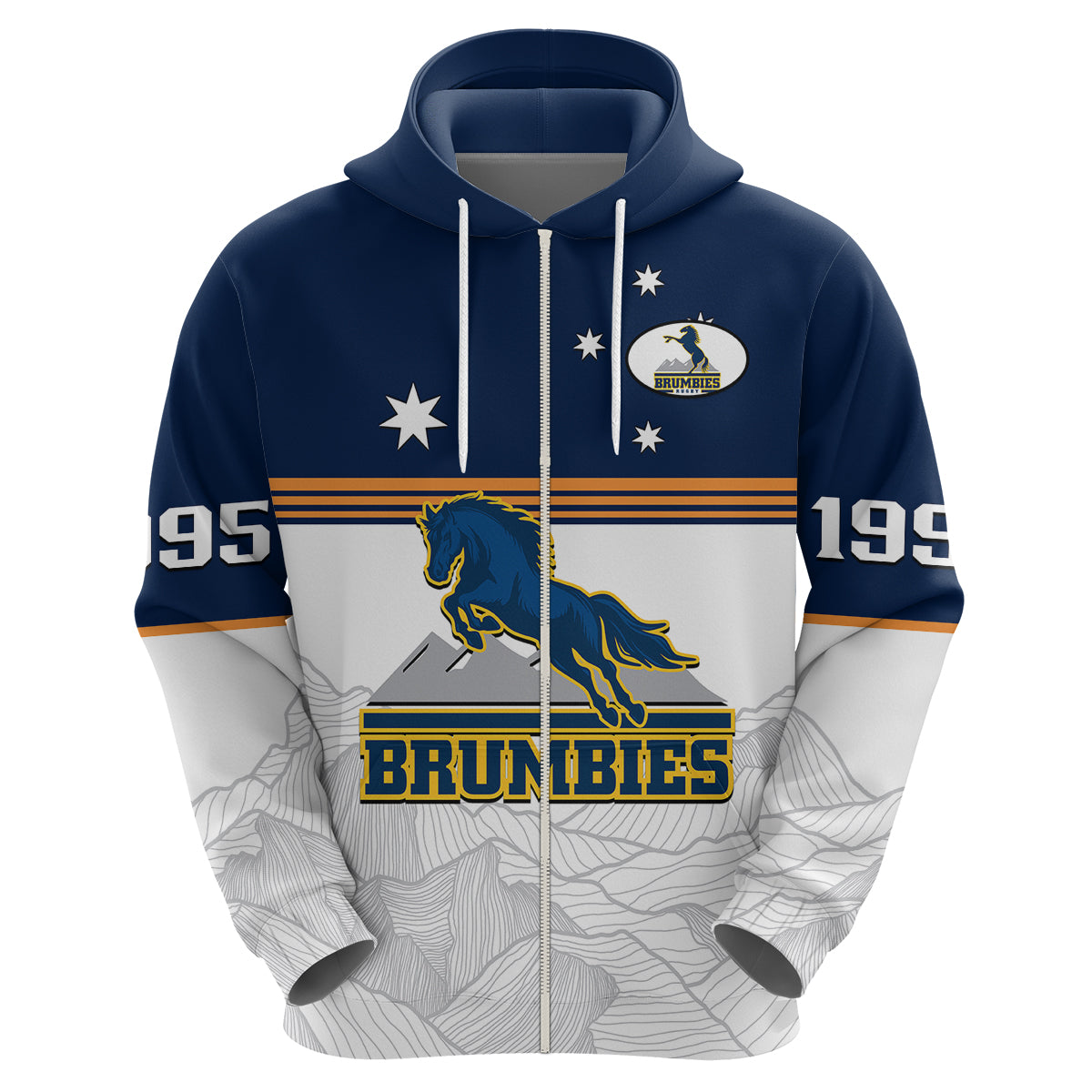 (Custom Text And Number) Brumbies Rugby 1995 Super Sporty Style Hoodie - Vibe Hoodie Shop