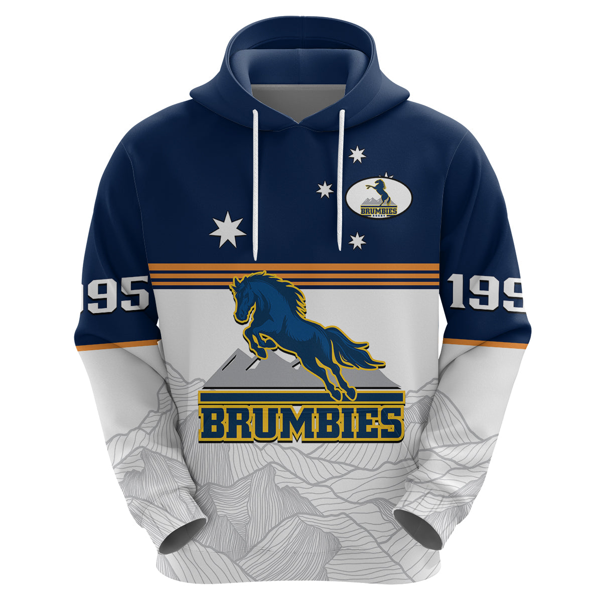 (Custom Text And Number) Brumbies Rugby 1995 Super Sporty Style Hoodie - Vibe Hoodie Shop