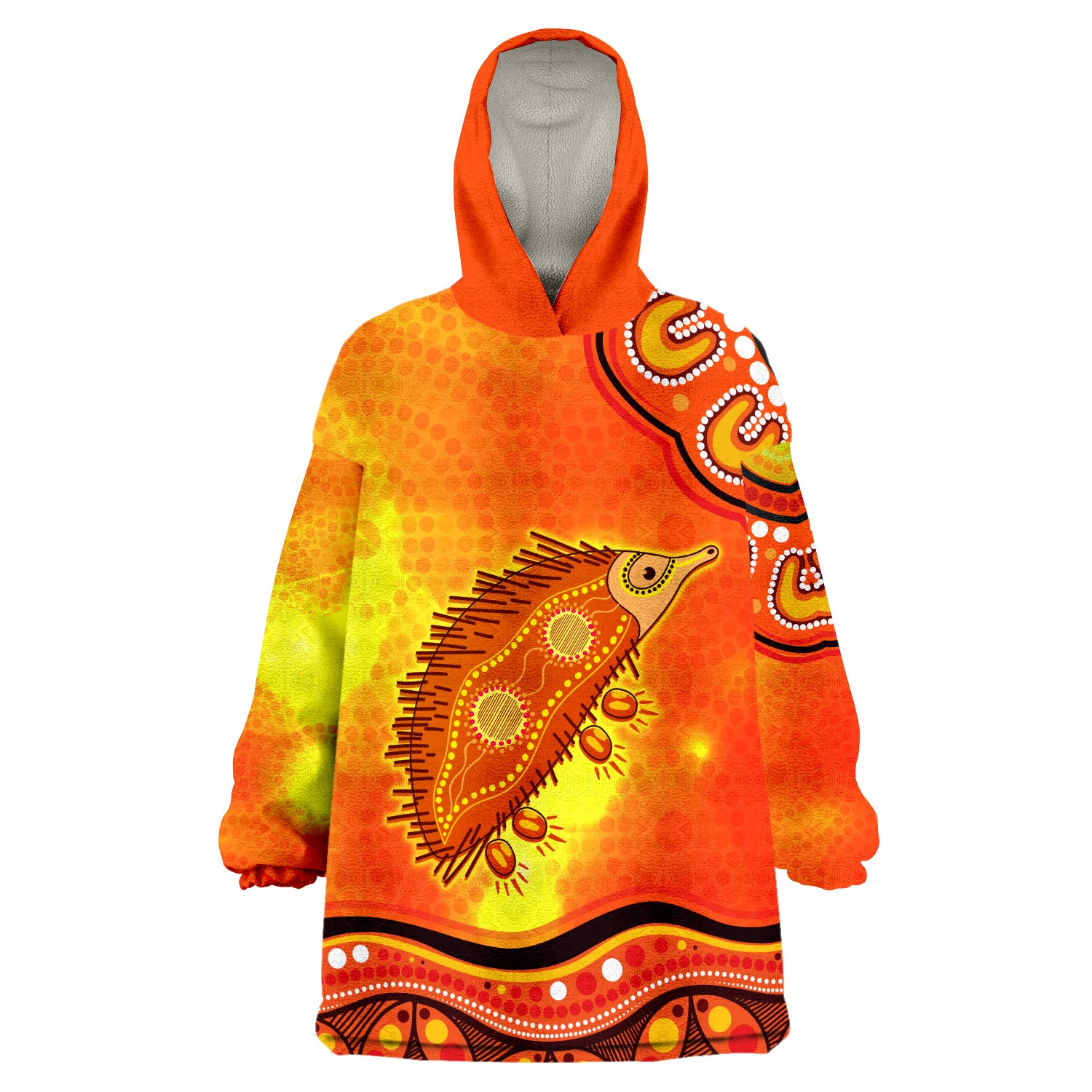 (Custom Personalised) Echidna Aboriginal Australian Animal Wearable Blanket Hoodie - Vibe Hoodie Shop