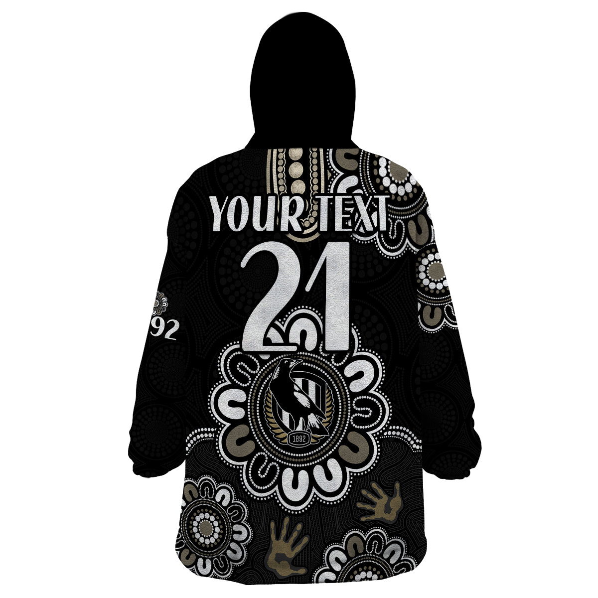 (Custom Personalised) AFL Collingwood Magpies Football Magpies 1892 Wearable Blanket Hoodie - Vibe Hoodie Shop
