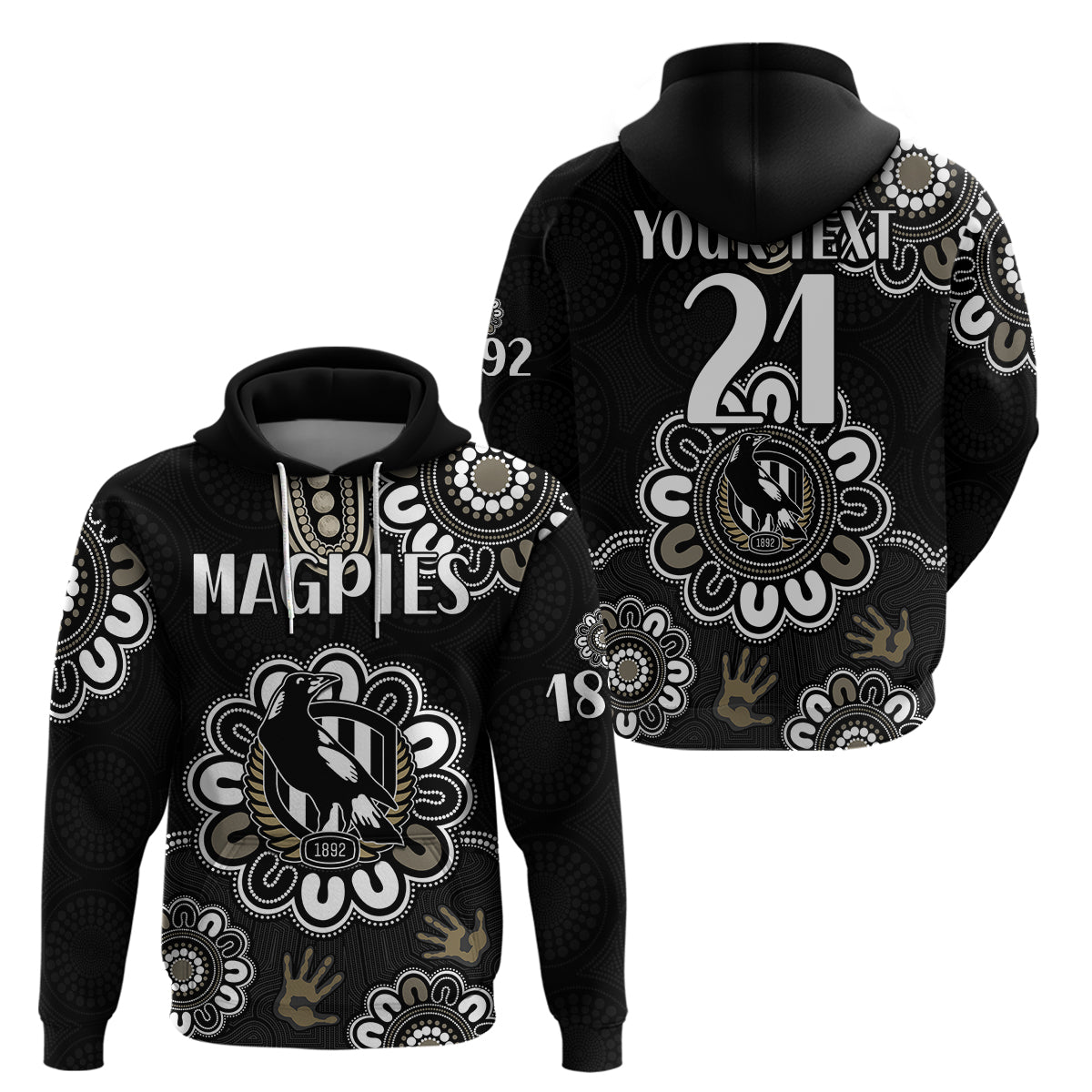 (Custom Personalised) AFL Collingwood Magpies Football Magpies 1892 Hoodie LT9 - Vibe Hoodie Shop
