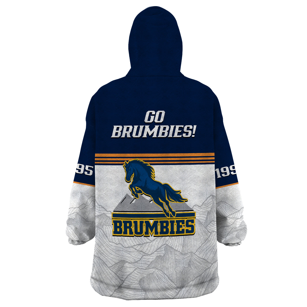 Brumbies Rugby 1995 Super Sporty Style Wearable Blanket Hoodie - Vibe Hoodie Shop