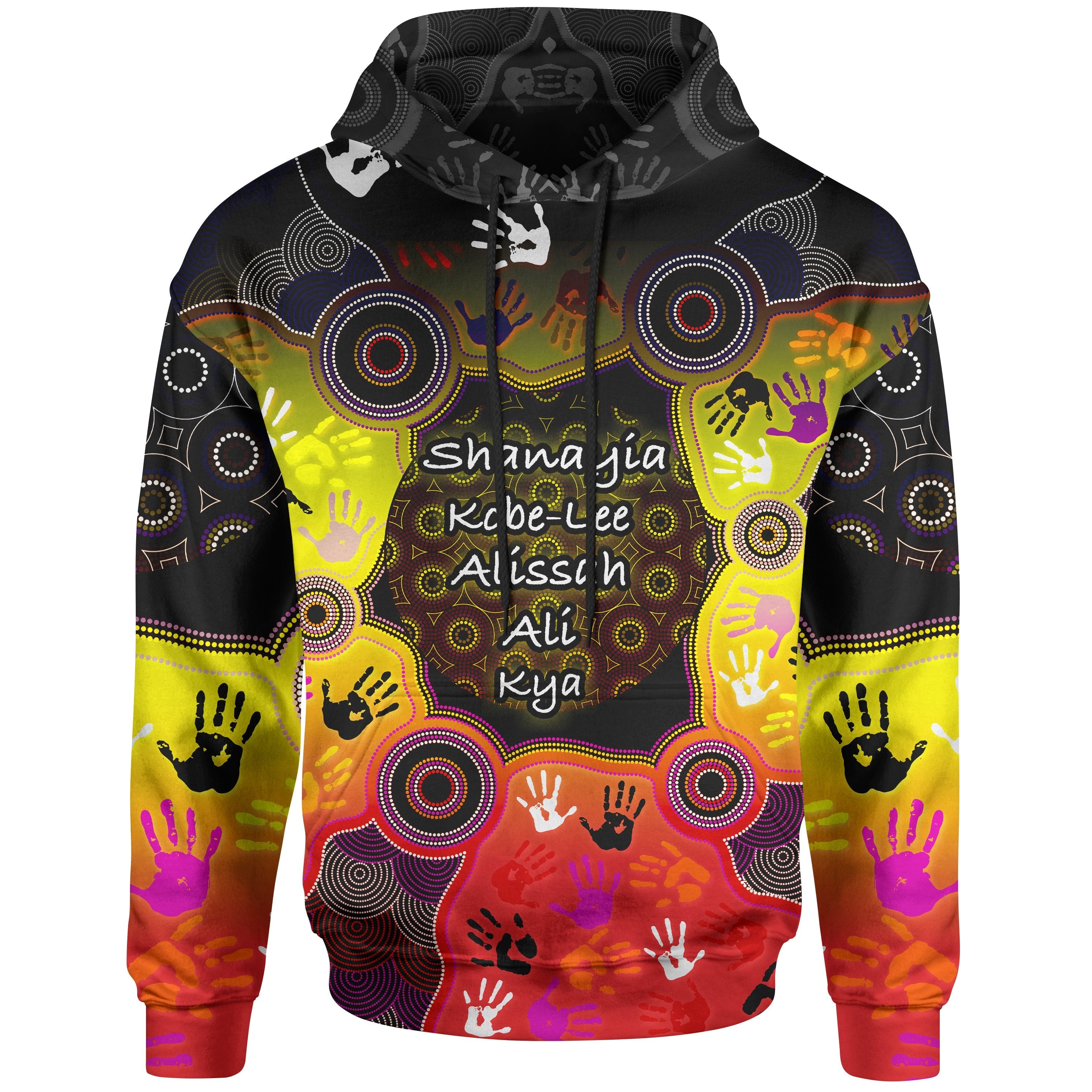 Custom Aboriginal Hoodie, Indigenous Circle Dot Painting Hand Art Ver 04 - Vibe Hoodie Shop