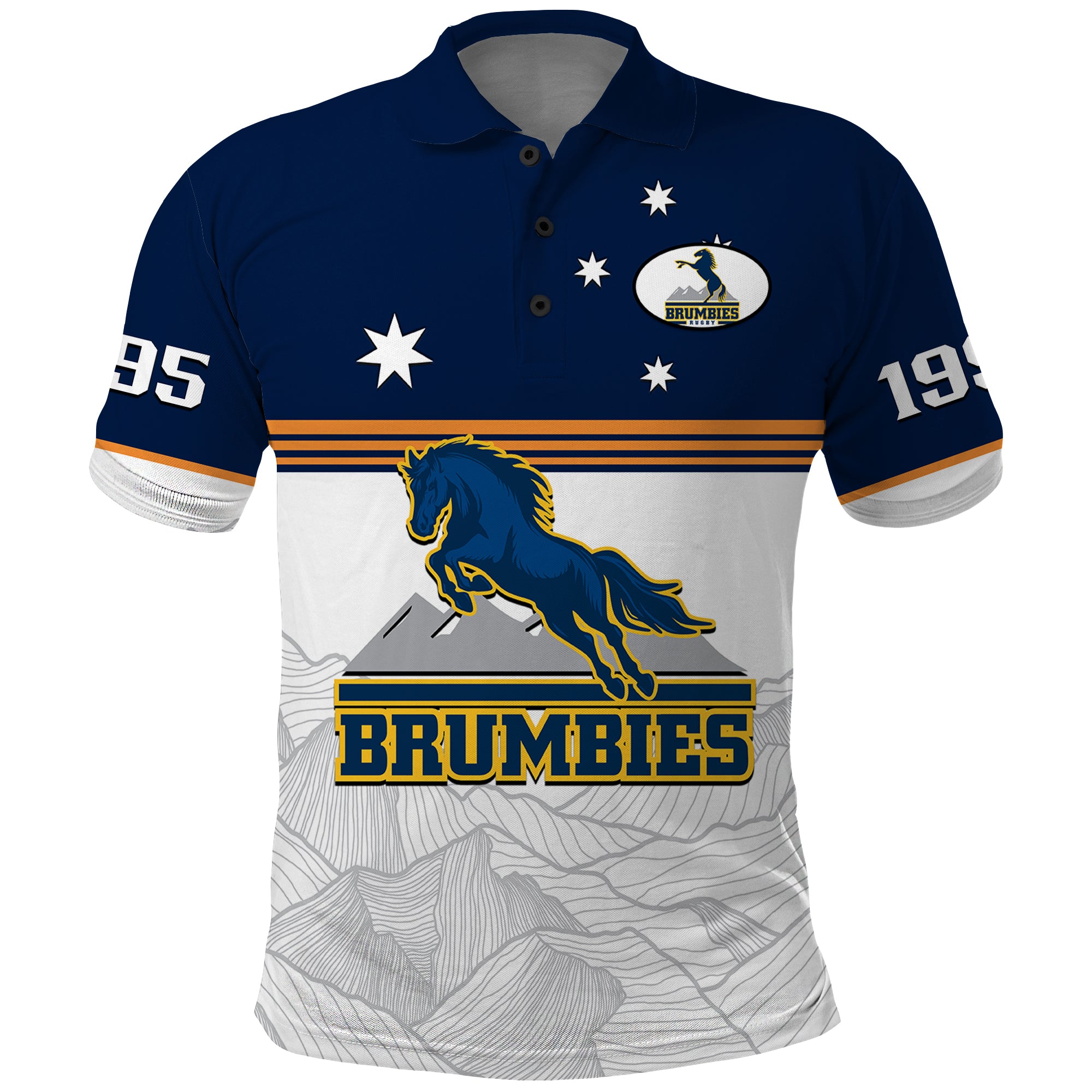 Brumbies Rugby 1995 Super Sporty Style Polo Shirt - Vibe Hoodie Shop