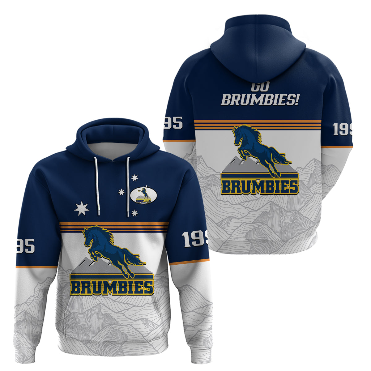 Brumbies Rugby 1995 Super Sporty Style Hoodie - Vibe Hoodie Shop